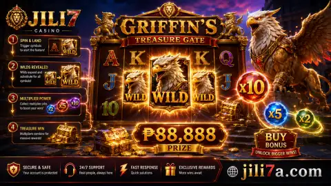 JILI7 slot cabinet with one gold and ruby motif sharply lit while nearby reel imagery remains in motion